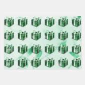 Groen kerstcadeaupapier inpakpapier vel (Voorkant 2)