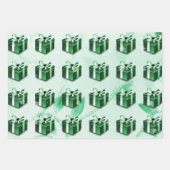 Groen kerstcadeaupapier inpakpapier vel (Voorkant)