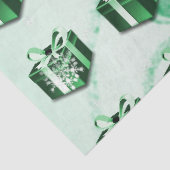 Groen kerstcadeaupapier tissuepapier (Detail)