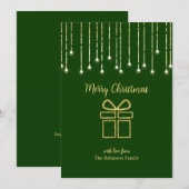 Groen kerstcadeautje met dennenboom feestdagenkaart (Voorkant / Achterkant)