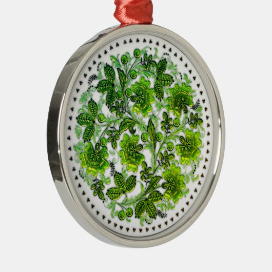 Groen kerstcadeautje met glazen design feestdag metalen ornament (Rechts)