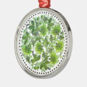 Groen kerstcadeautje met glazen design feestdag metalen ornament (Links)