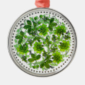 Groen kerstcadeautje met glazen design feestdag metalen ornament (Voorkant)