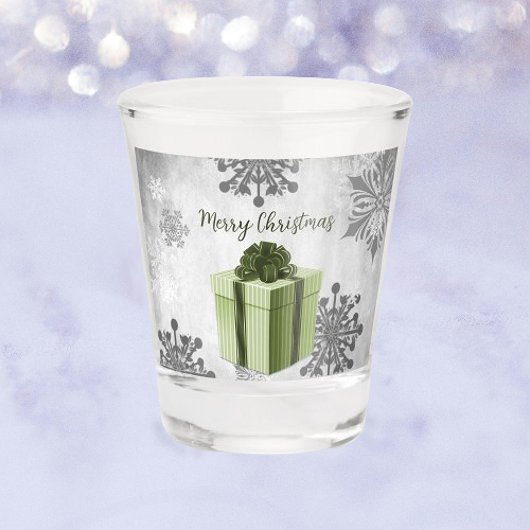 Groen kerstcadeautje Shot glass Shot Glas