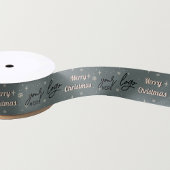 Groen kerstfeest met Logo feestdag Satijnen Lint