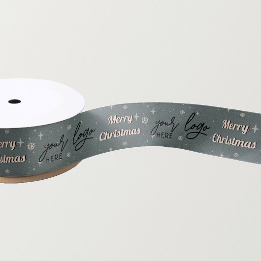 Groen kerstfeest met Logo feestdag Satijnen Lint