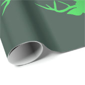 Groen kerstfeestpatroon voor rendieren cadeaupapier (Rol Hoek)