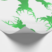 Groen kerstfeestpatroon voor rendieren cadeaupapier (Hoek)
