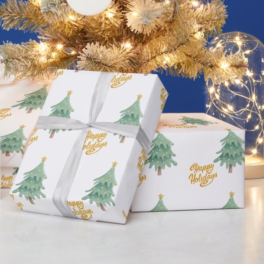 Groen kerstfeestrondpatroon cadeaupapier (Feestdagen)