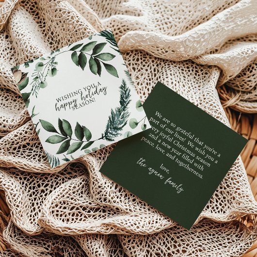 Groen kerstgroen en dennenvakantie Kaart