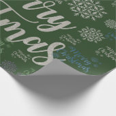 Groen kerstinpakpapier cadeaupapier (Hoek)