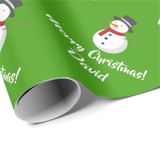 Groen kerstinpakpapier voor kerst Snowman Cadeaupapier (Rol Hoek)