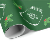 Groen kerstmason-parelpapier cadeaupapier (Rol Hoek)