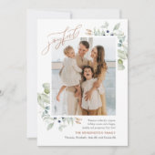 Groen Kerstmis Foto Vakantie Kaart, Elegant Kaart (Voorkant)