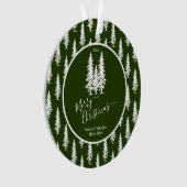 Groen | Kerstmis met witte sinaasappelbomen | Holi Ornament (voorkant)