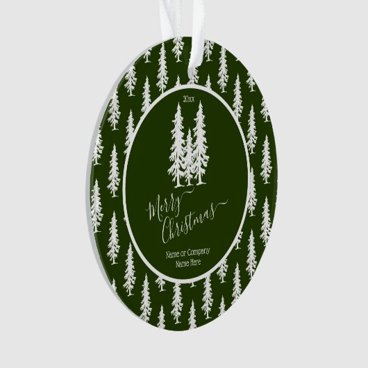 Groen | Kerstmis met witte sinaasappelbomen | Holi Ornament (voorkant)