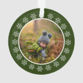 Groen | Kerstmis met witte sinaasappelbomen | Holi Ornament (achterkant)