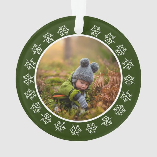 Groen | Kerstmis met witte sinaasappelbomen | Holi Ornament (achterkant)