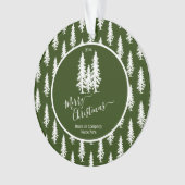 Groen | Kerstmis met witte sinaasappelbomen | Holi Ornament (voorkant)