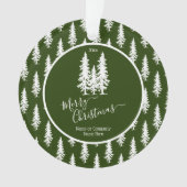 Groen | Kerstmis met witte sinaasappelbomen | Holi Ornament (voorkant)