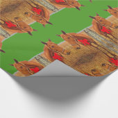 Groen :Kerstmis Paard met rode boog Cadeaupapier (Hoek)