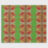 Groen :Kerstmis Paard met rode boog Cadeaupapier (Vlak)