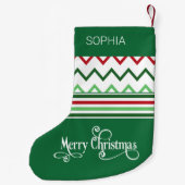 Groen Kerstmisontwerp Gepersonaliseerde Naam Klein Kleine Kerstsok (Achterkant)