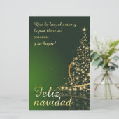 Groen kerstmotief met kerstboom. (Staand voorkant)