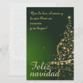 Groen kerstmotief met kerstboom. (Voorkant / Achterkant)