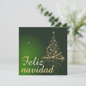 Groen kerstmotief met kerstboom. (Staand voorkant)