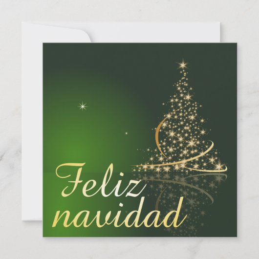 Groen kerstmotief met kerstboom. (Voorkant)