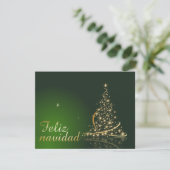 Groen kerstmotief met kerstboom. kaart (Staand voorkant)
