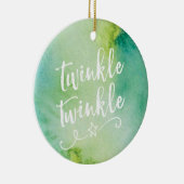 Groen Kerstornament met gepersonaliseerde foto Keramisch Ornament (Rechts)