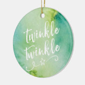 Groen Kerstornament met gepersonaliseerde foto Keramisch Ornament (Links)