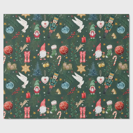 Groen kerstpapier cadeaupapier (Vlak)