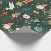 Groen kerstpapier cadeaupapier (Hoek)