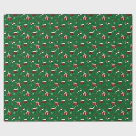 Groen kerstpapier cadeaupapier (Vlak)
