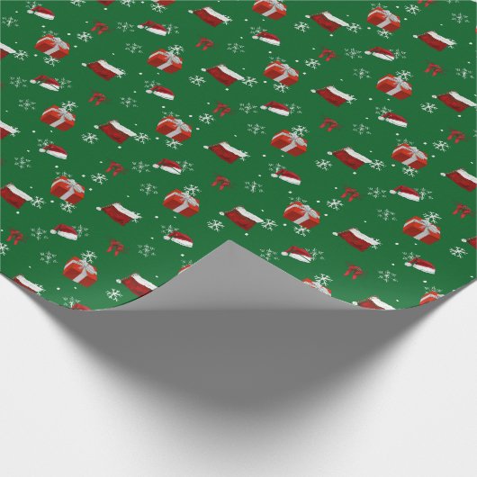 Groen kerstpapier cadeaupapier (Hoek)