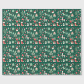 Groen kerstpapier cadeaupapier (Vlak)