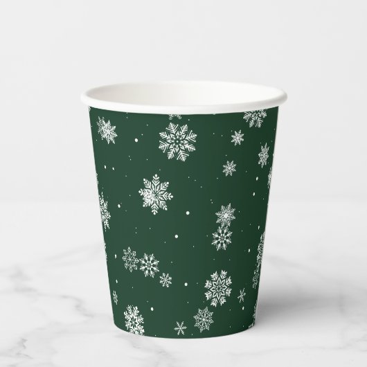 Groen Kerstpapier Cups Papieren Bekers (Achterkant)