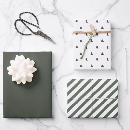 Groen kerstpapier voor de bosbouw inpakpapier vel (Voorkant)