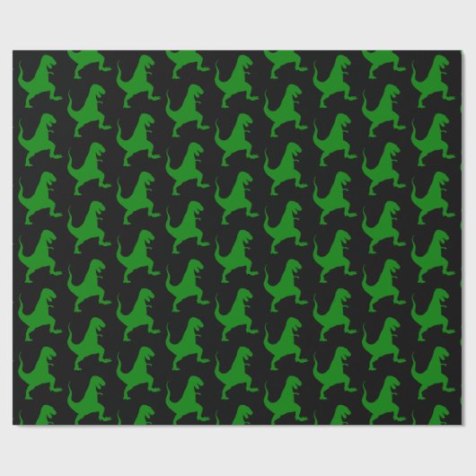 Groen kerstpapier voor dinosaurus cadeaupapier (Vlak)