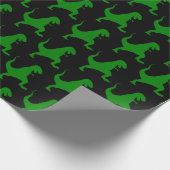 Groen kerstpapier voor dinosaurus cadeaupapier (Hoek)