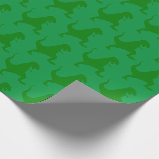 Groen kerstpapier voor dinosaurus cadeaupapier (Hoek)