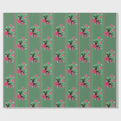 Groen kerstpatroon, kerstmis cadeaupapier (Vlak)