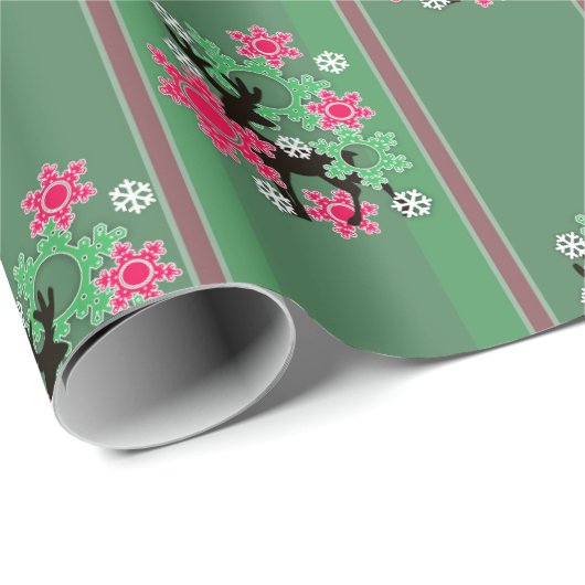 Groen kerstpatroon, kerstmis cadeaupapier (Rol Hoek)