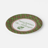 Groen kerstpatroon, speciaal aangepast papieren bordje (Gekanteld)