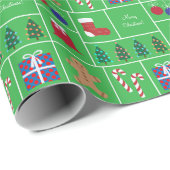 Groen kerstpatroonpapier cadeaupapier (Rol Hoek)