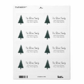 Groen kerstpine - Rendeletiket Etiket (Full Sheet)