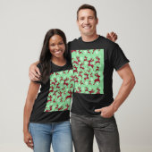 Groen kerstrendierpatroon t-shirt (Unisex)